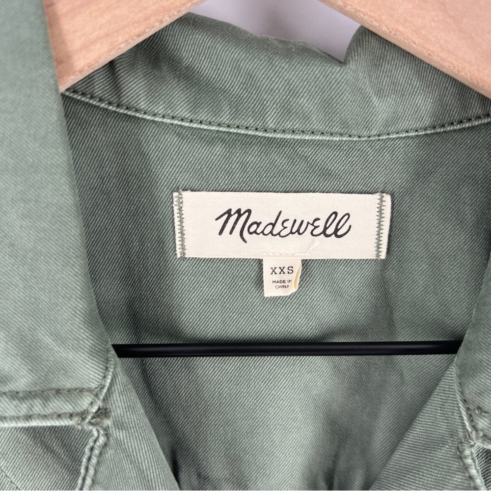 Madewell Size XXS Olive Dyed Relaxed Coverall Romper Minimalist Utility - Picture 3 of 15